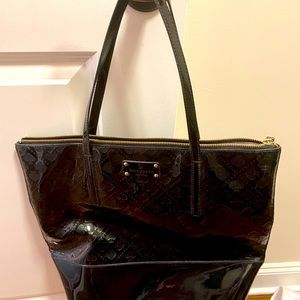 Kate spade black patent tote